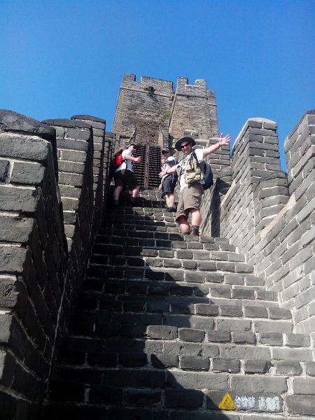 The steep steps of the Great Wall  These steps are said to be the steepest  part of the Great Wall, and eagles can only fly through here facing  upwards. The Jiankou